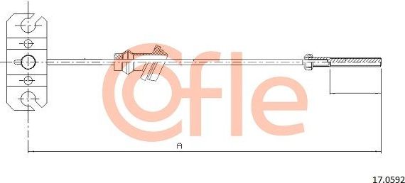 Трос ручника (тросик ручного тормоза) Cofle передний для Mazda 626 V (GF) 1997-2002. Артикул 92.17.0592