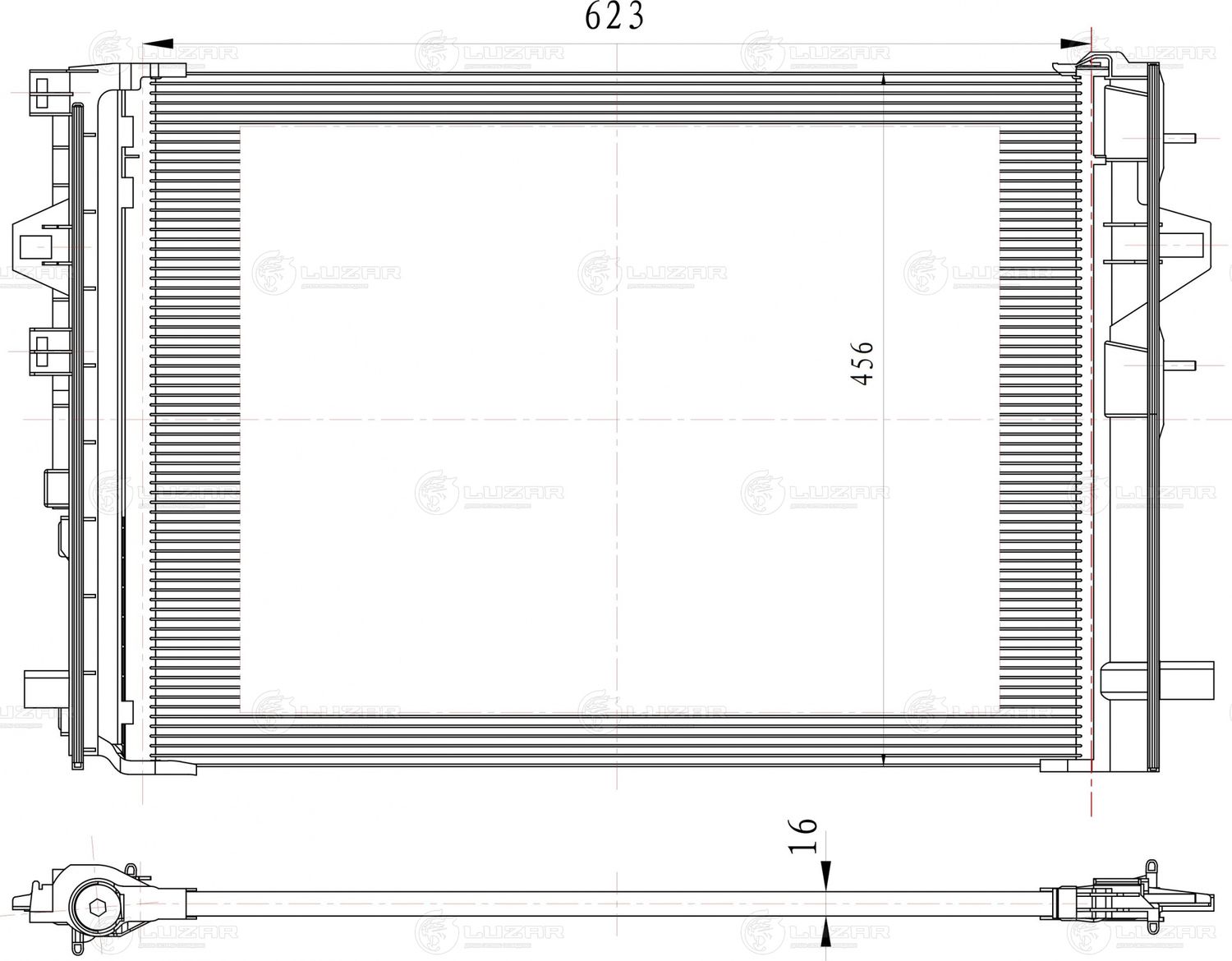 Радиатор кондиционера (конденсатор) Luzar. Артикул LRAC 1505