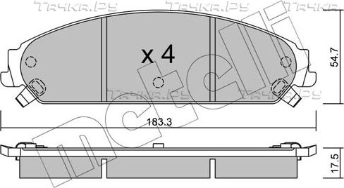 Тормозные колодки Metelli передние для Chrysler 300C II 2011-2026. Артикул 22-0717-0