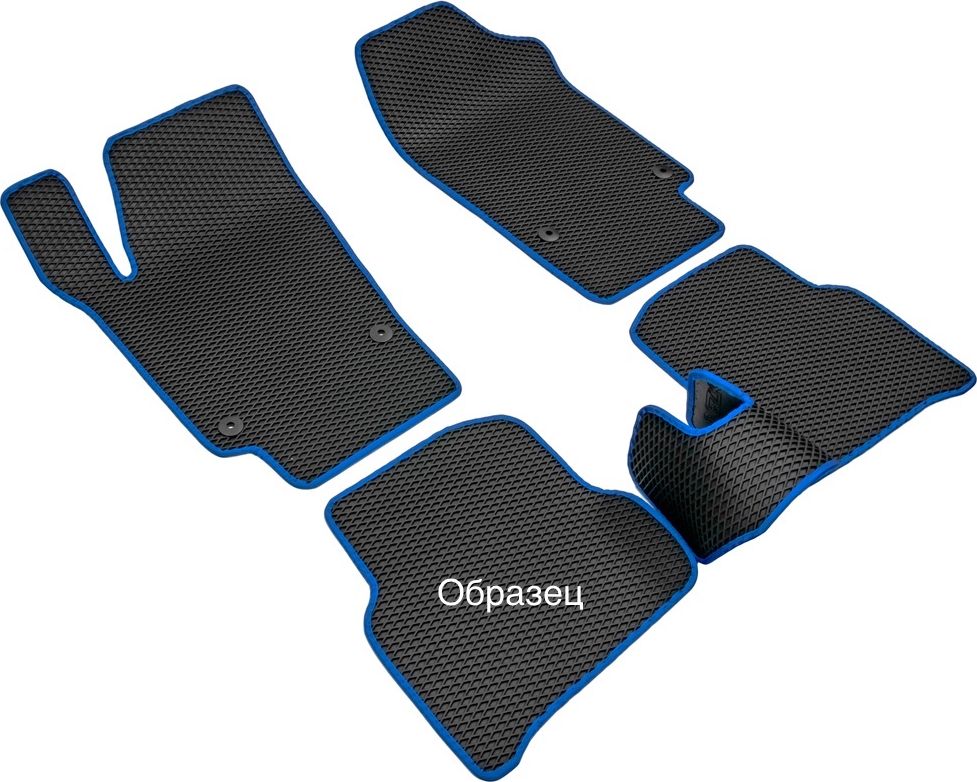 Коврики Rezkon 3D EVA Ромб резиновые для салона Geely Coolray 2020-2026 Синий кант. Артикул 9217025103