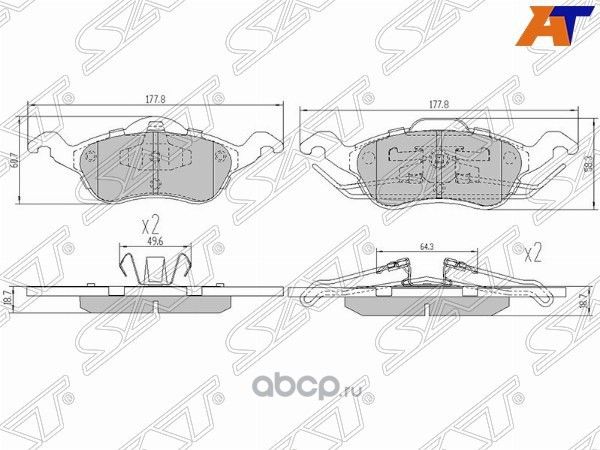 Колодки тормозные FR FORD FOCUS I (SAT). Артикул ST1425406