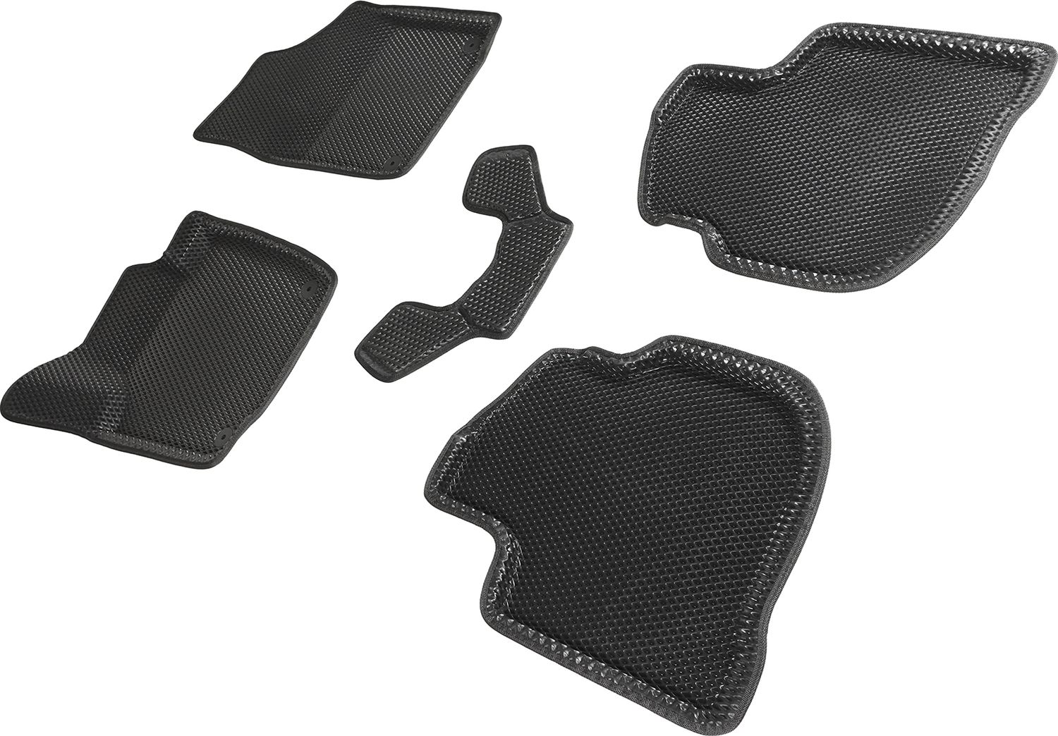 Коврики Seintex 3D EVA ромб для салона Skoda Rapid II 2020-2026 ЧЕРНЫЕ. Артикул 95199