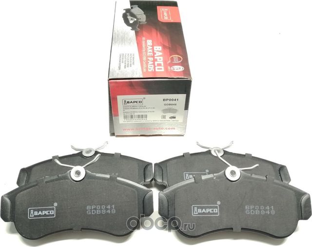 Колодки тормозные дисковые пер. NISSAN ALMERA II (N16) 03- PRIMERA (P (Bapco) Bapco. Артикул BP0041