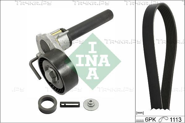 Приводной ремень поликлиновой с роликами (комплект) Ina для Volkswagen Eos I 2006-2015. Артикул 529 0514 10
