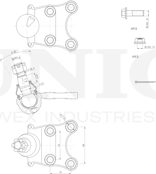 Опора шаровая (Unio). Артикул SSP-20031