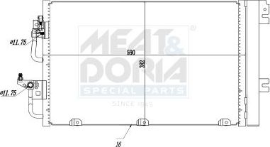 Радиатор кондиционера (конденсатор) Meat & Doria для Opel Astra H 2004-2014. Артикул 991064
