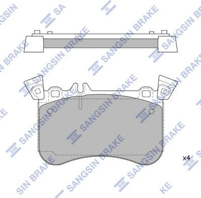 Тормозные колодки Sangsin Hi-Q. Артикул SP1954A