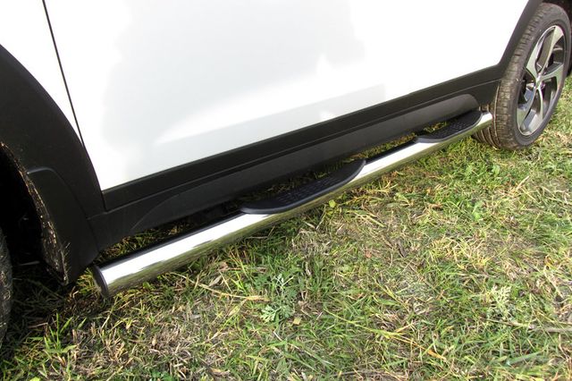 Пороги Slitkoff d76 с проступями для Hyundai Tucson III 4WD 2015-2026. Артикул HT4WD15006