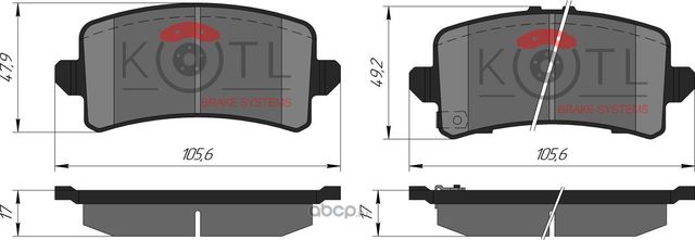 Колодки тормозные дисковые задние к-т HAVAL JOLION 1.5 (4WD) 21- (Kotl) Kotl. Артикул 64kt