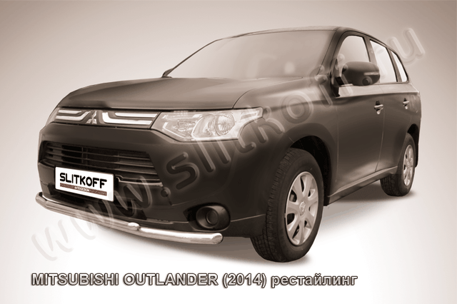 Пороги Slitkoff труба d76 для Mitsubishi Outlander III 2014-2015. Артикул MOUT14-006