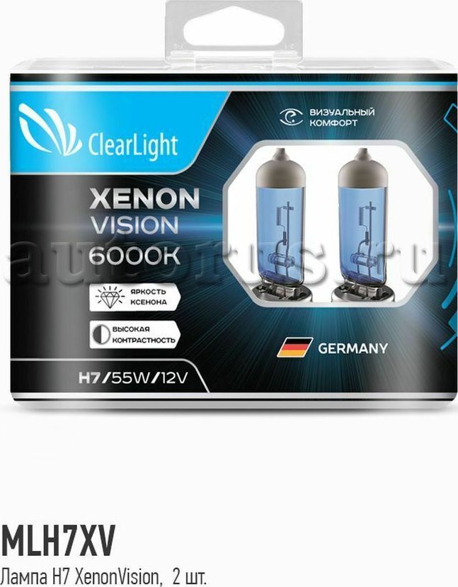 Лампа 12V H7 55W PX26d бокс (2шт.) Xenon Vision CLEARLIGHT. Артикул MLH7XV