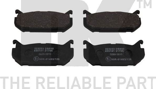 Тормозные колодки NK задние для Mazda MX-6 1992-1997. Артикул 223233