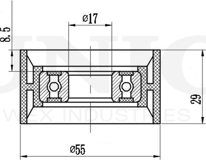 Ролик поликлинового ремня направляющий (Unio). Артикул TNS-10101