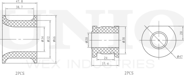Втулки стабилизатора, комплект (Unio). Артикул RMP-10192