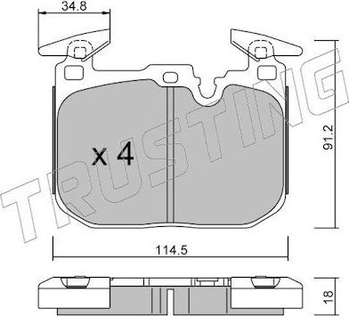 Тормозные колодки Trusting для BMW 3 VI (F3x) 2011-2026. Артикул 1039.1