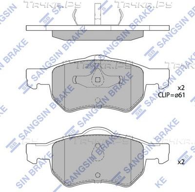 Тормозные колодки Sangsin Hi-Q. Артикул SP4183