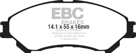 Тормозные колодки EBC Brakes передние для Suzuki Vitara II 2015-2026. Артикул DPX2217