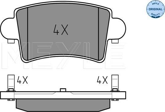 Тормозные колодки Meyle Original задние для Renault Master II 1998-2011. Артикул 025 236 6916