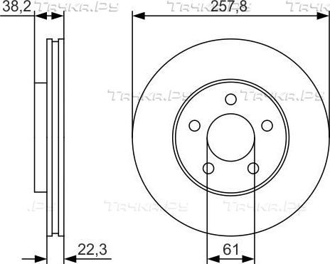 Тормозной диск Bosch передний для Chrysler Neon II 2000-2005. Артикул 0 986 479 R56