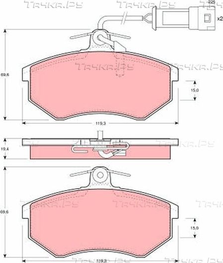 Тормозные колодки TRW. Артикул GDB404