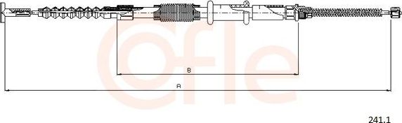 Трос ручника (тросик ручного тормоза) Cofle задний правый для Fiat Marea 1996-2003. Артикул 241.1