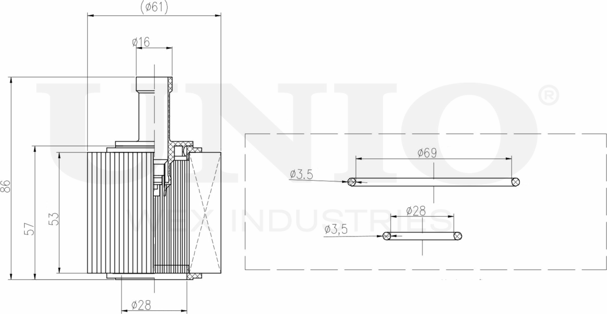 Фильтр масляный (Unio). Артикул FLT-20083