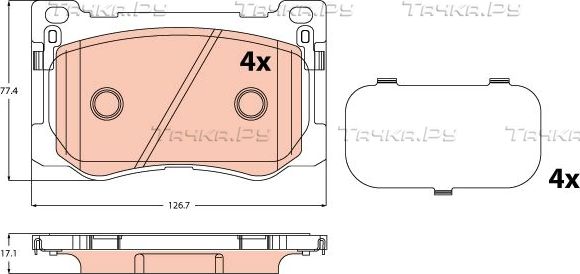 Тормозные колодки TRW передние для Hyundai Genesis II 2014-2016. Артикул GDB2311