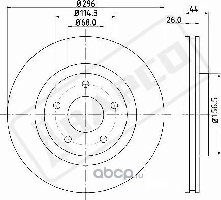 Диск тормозной вентилируемый пер. NISSAN Dualis 07-08, Juke 10-, Qashq (Bapco). Артикул BD0338