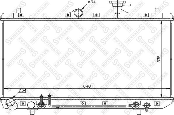 Радиатор охлаждения двигателя Stellox для Hyundai Accent II 2000-2005. Артикул 10-25162-SX