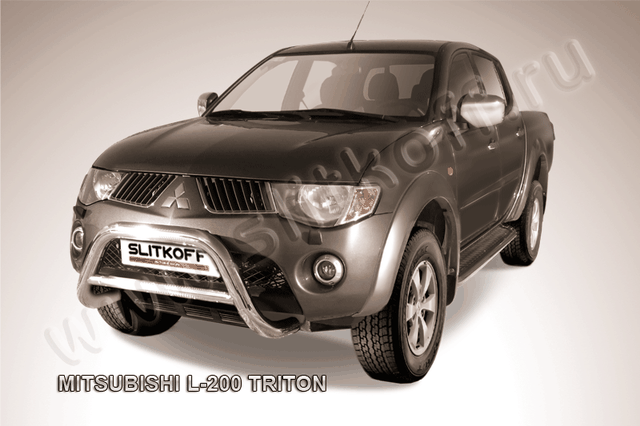 Кенгурятник Slitkoff d76 низкий для Mitsubishi L200 IV Triton 2006-2015. Артикул ML004