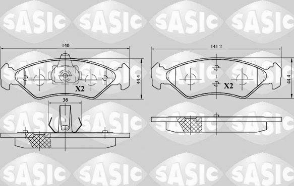 Тормозные колодки Sasic. Артикул 6216049