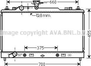 Радиатор охлаждения двигателя AVA. Артикул MZ2228
