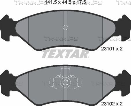 Тормозные колодки Textar. Артикул 2310101