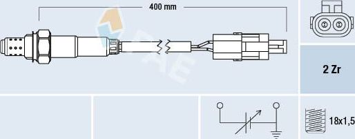 Лямбда-зонд (кислородный датчик) FAE. Артикул 77773