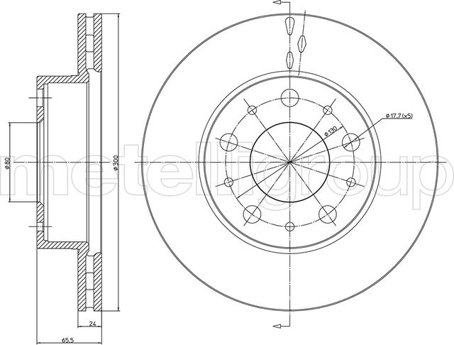 Тормозной диск Metelli. Артикул 23-0341