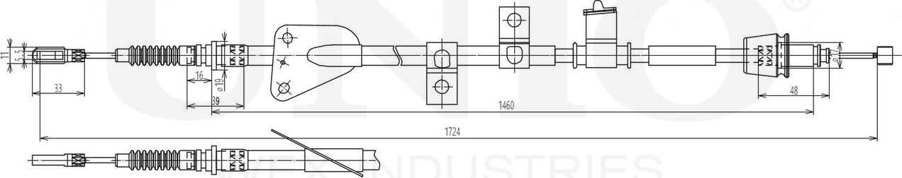 Трос ручного тормоза (Unio). Артикул CAB-60056
