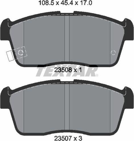 Тормозные колодки Textar передние для Suzuki Alto VII (HA25) 2009-2014. Артикул 2350801