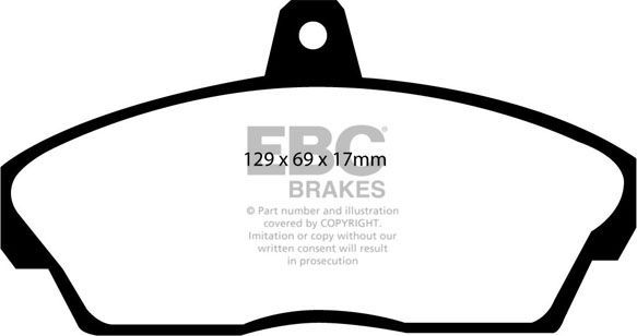 Тормозные колодки EBC Brakes передние для TATA Sierra 1995-2002. Артикул DP2815