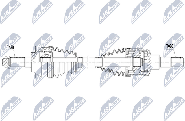 Полуось (привод в сборе, приводной вал) NTY передняя левая для Suzuki SX4 I (Classic) 2006-2014. Артикул NPW-SU-019