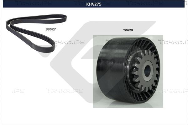 Приводной ремень поликлиновой с роликами (комплект) Hutchinson для Renault Wind 2010-2013. Артикул KHV 275