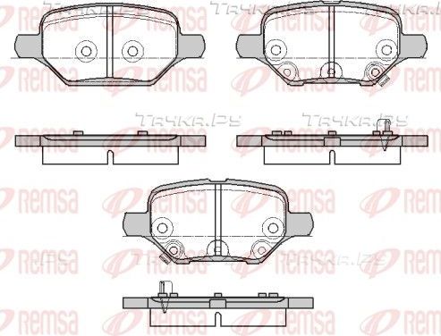 Тормозные колодки Remsa задние для Chevrolet Tracker III (Trax) 2012-2026. Артикул 1810.02