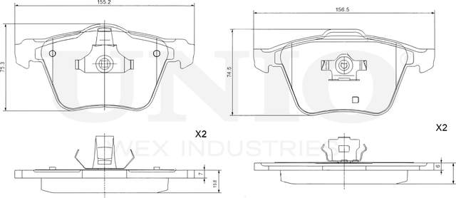 Колодки тормозные дисковые, комплект (Unio). Артикул BRP-20017