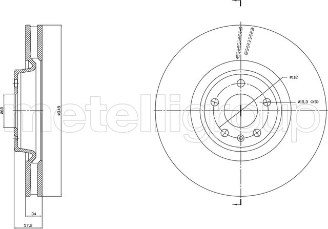 Тормозной диск Metelli. Артикул 23-1865C
