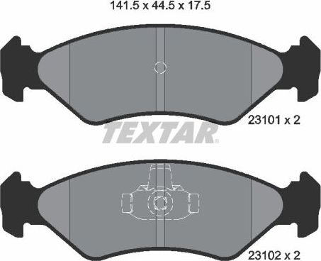 Тормозные колодки Textar передние для Ford Fiesta IV 1995-2000. Артикул 2310101