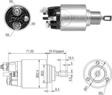 Втягивающее реле стартера Era. Артикул ZM4382