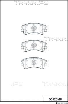 Тормозные колодки MK Kashiyama передние для Mazda 6 I (GG) 2002-2008. Артикул D3125MH