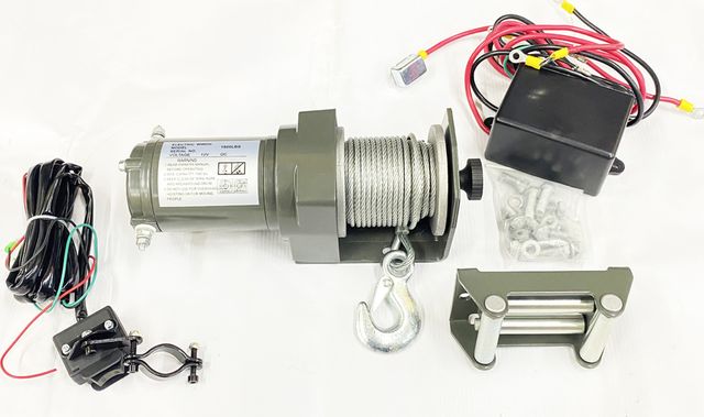 Лебёдка электрическая для квадроцикла 12V 4Revo 1500 lbs 680 кг (Стальной трос). Артикул 4R-W0151A