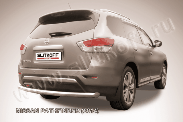 Защита Slitkoff заднего бампера d76 для Nissan Pathfinder R52 2014-2026. Артикул NIP14-014