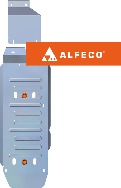 Защита алюминиевая Alfeco для топливного бака (2 части) Jac T9 2024-2026. Артикул ALF.56.32al