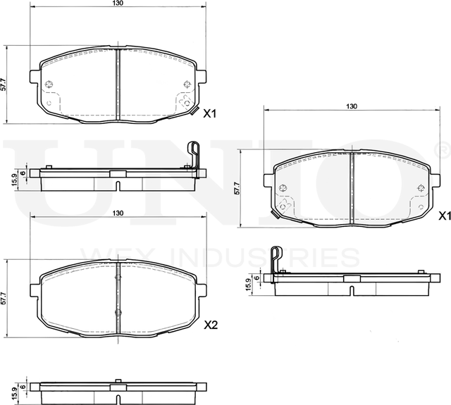 Колодки тормозные дисковые, комплект (Unio). Артикул BRP-20210
